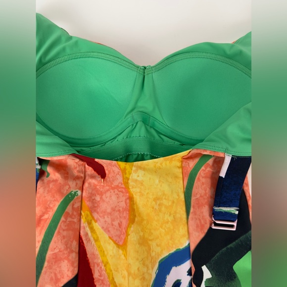 CALIA POWER SCULPT HIGH SUPPORT TANKINI TOP PAINTERLY FLORAL PRINT SEWN  BRA XS - Picture 5 of 9
